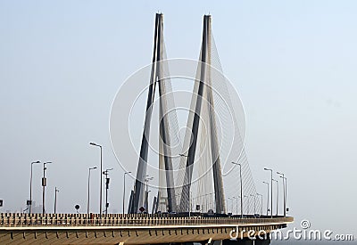 Bandra Worli Sea Link Bridge of Mumbai Stock Photo